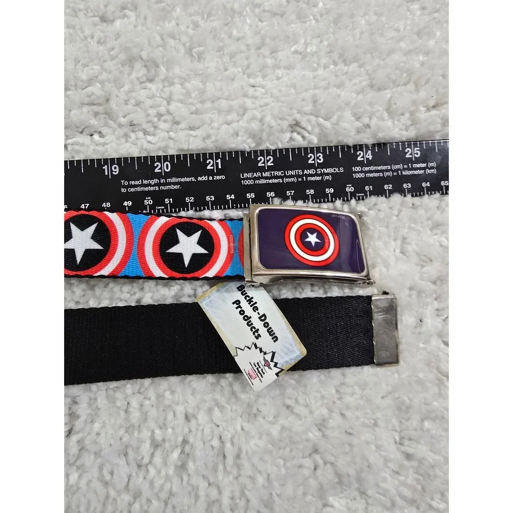 Marvel Captain America Shield Web Belt 48 Inch Adjustable Metal Buckle NWT